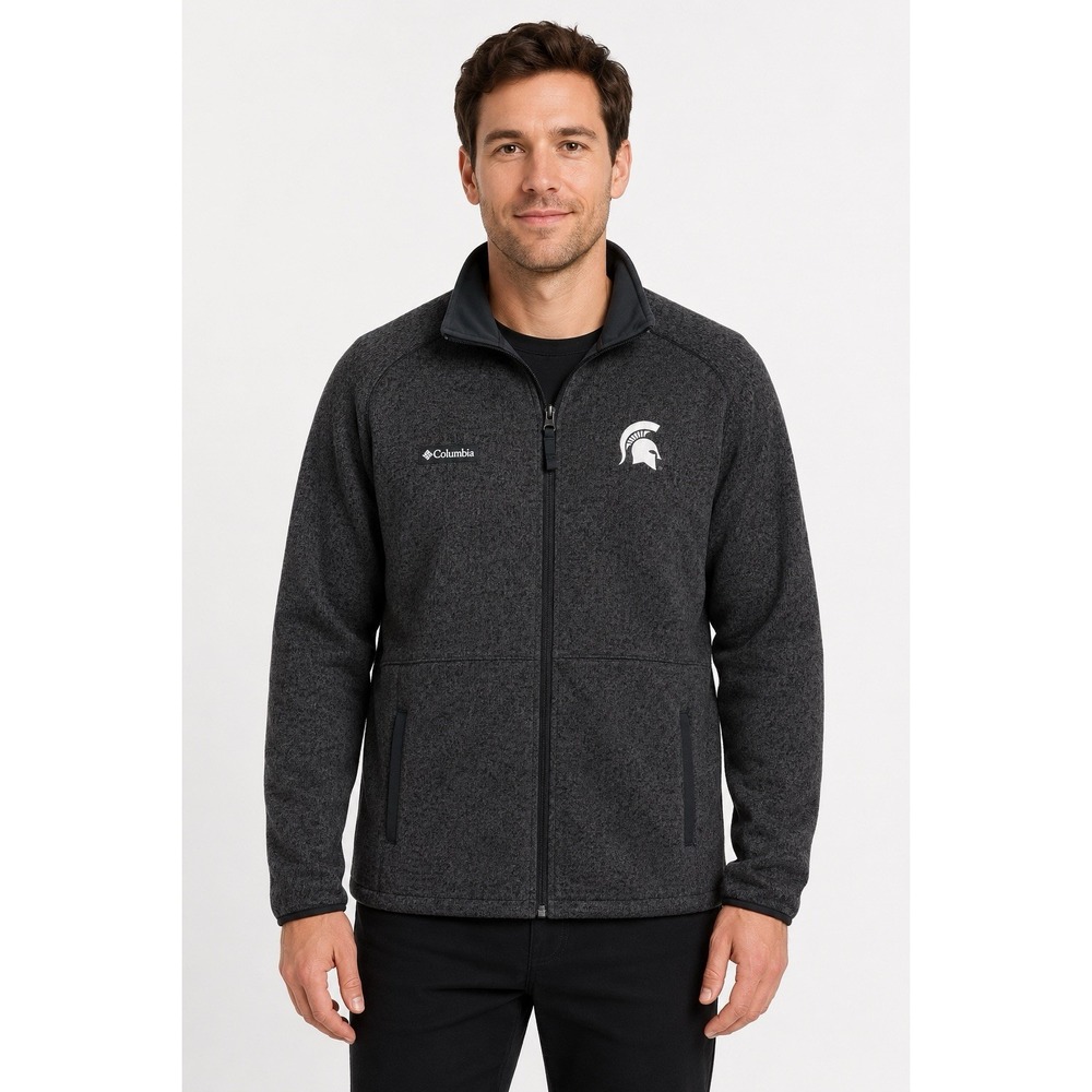 Columbia Michigan State Spartans Jacket Men's XL Gray Full Zip Sweater Fleece